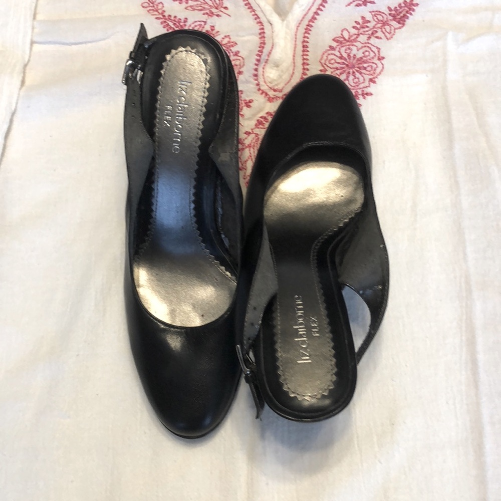 Liz Clairborne Flex black sling heels